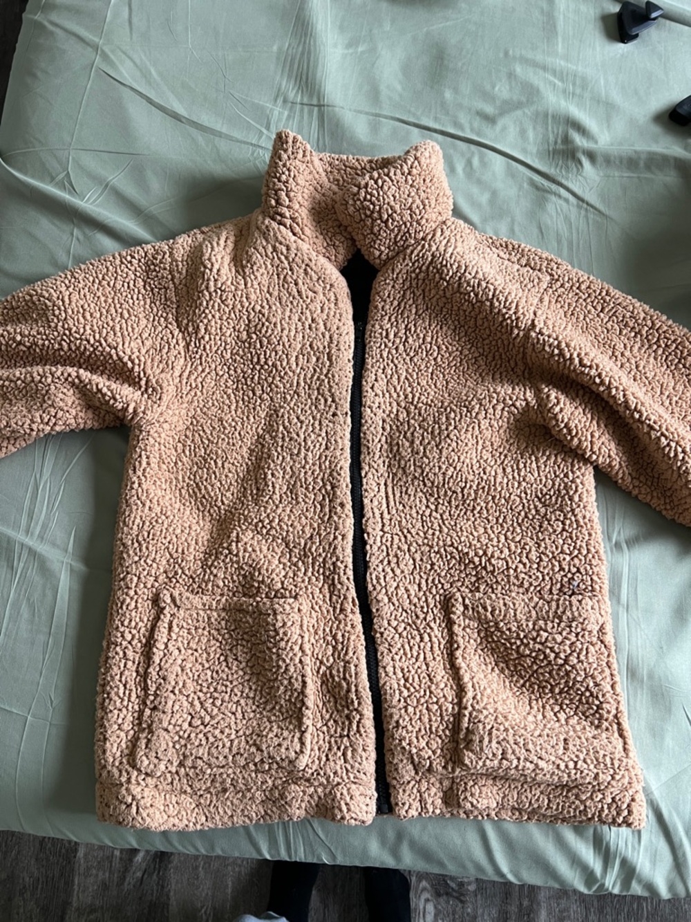 Cozy Teddy Fleece Jacket in Camel
